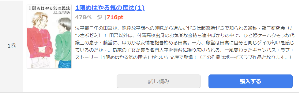 1限めはやる気の民法 まんが王国