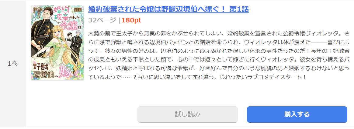 婚約破棄された令嬢は野獣辺境伯へ嫁ぐ まんが王国